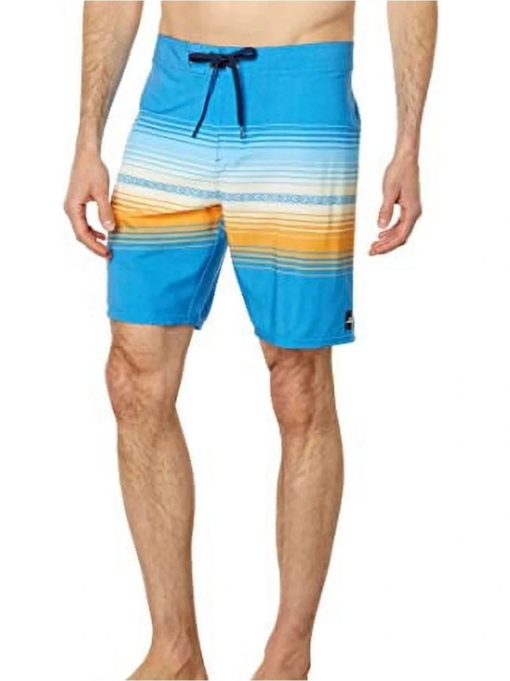 O'Neill Blue and Orange Striped Board Shorts